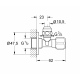 Вентиль угловой  1/2'' x 3/8 '' ( 10 мм) с цанговым зажимом  и декоративной чашкой для подключения смесителей GROHE 2201700 M