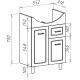 Тумба с раковиной Классик 60 с 1-м ящиком  белая напольная Bellezza