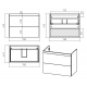 Тумба с раковиной подвесная с 2-мя ящиками Атлантик 80 Misty