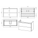 Тумба с раковиной подвесная с 2-мя ящиками Атлантик 100 Misty