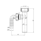 Вставка в сифон с адаптером под углом для слива бытовой техники 1 1/2'' x 32 мм,  высота 156 мм АниПласт M120