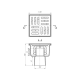 Трап для душа вертикальный с гидрозатвором  решёткой 100 х 100 ТА5204 АниПласт