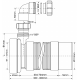 Гофра для унитаза раздвижная L 330 - 800 мм с гладким выходом и отводом ф40 Ду 97 - 107 мм McALPINE MRWC-F33PD