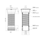 Гофра для унитаза раздвижная армированная с манжетой L 260 - 560 мм АниПласт К928