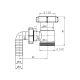 Вставка в сифон с адаптером под углом для слива бытовой техники 1 1/2'' x 40 мм, высота 90 мм АниПласт M110
